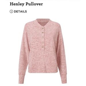 Cabi Henley Pink Burgundy Pullover Item #4200 Medium Soft Cozy Relaxed Fit